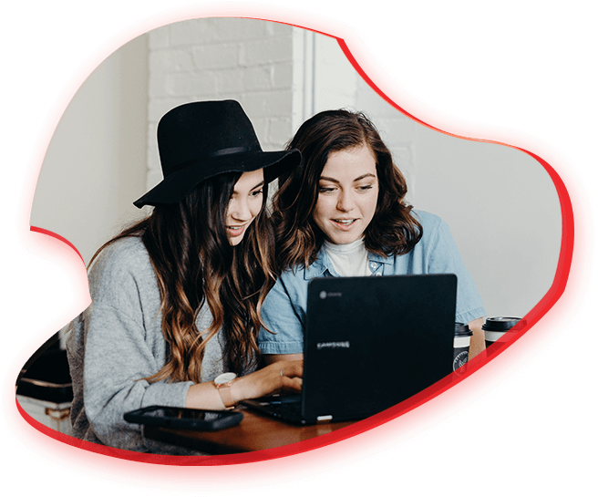 Two Girls working together